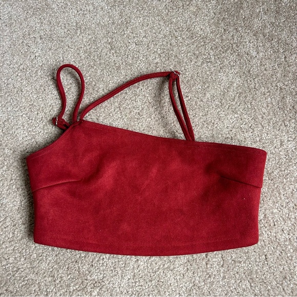 URBAN OUTFITTERS MAROON CROP TOP-XS - Picture 1 of 4